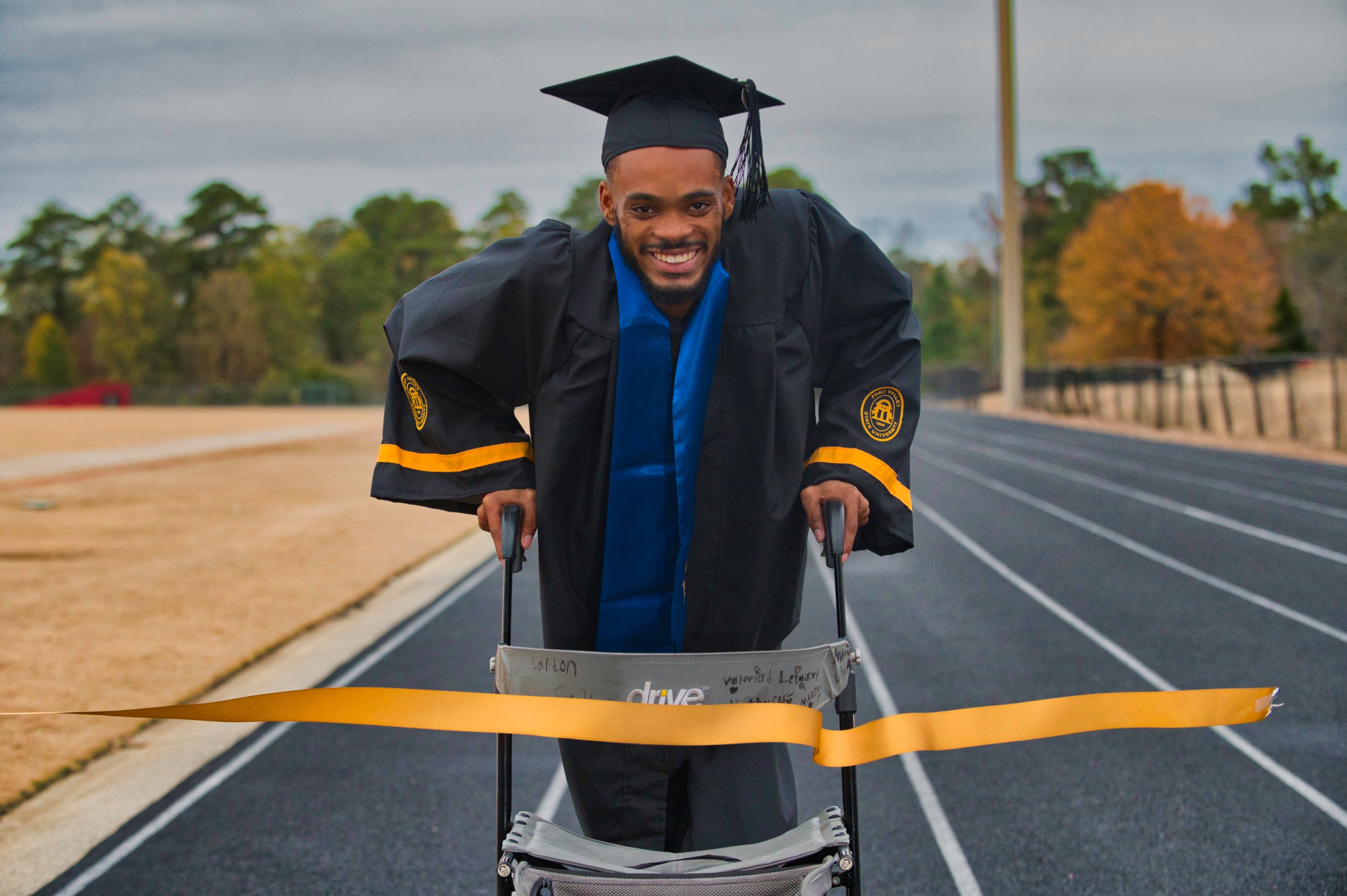 Tre Lawson graduation on the track